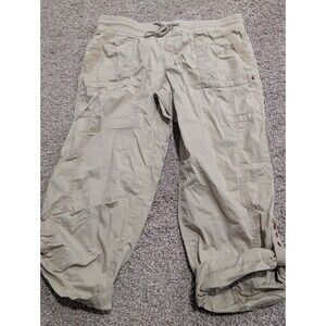 Womens Natural Reflections Honey Creek Convertible Capri Pants Size 14 Twill